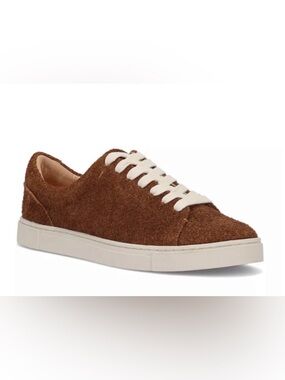 Frye Ivy Low Lace sneaker in brown suede with white lace Size 8 1/2 In style